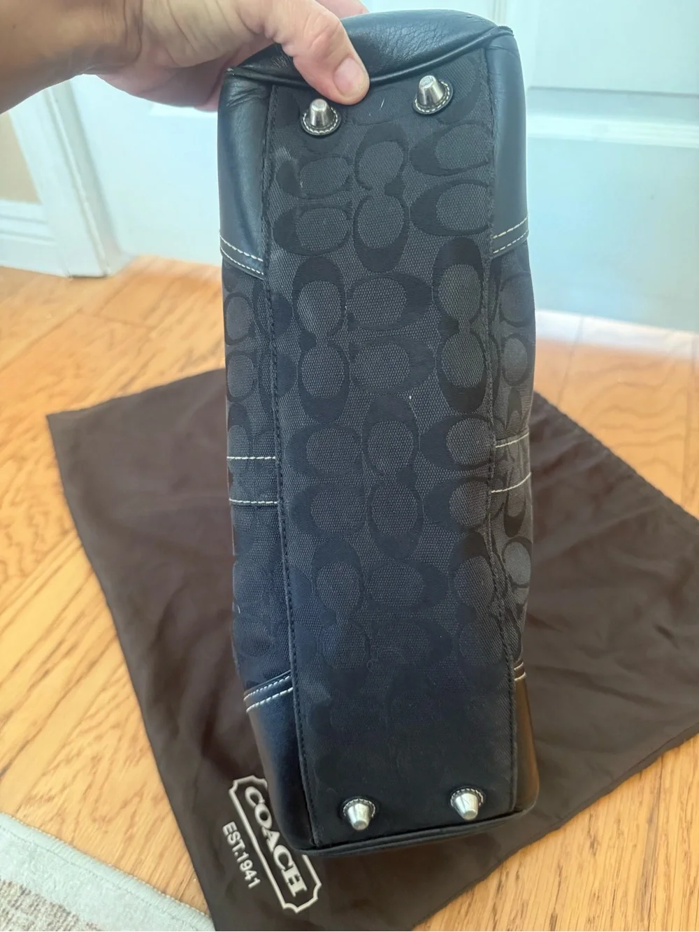 Coach vintage Y2K signature Hampton tote with matching wallet and duster bag